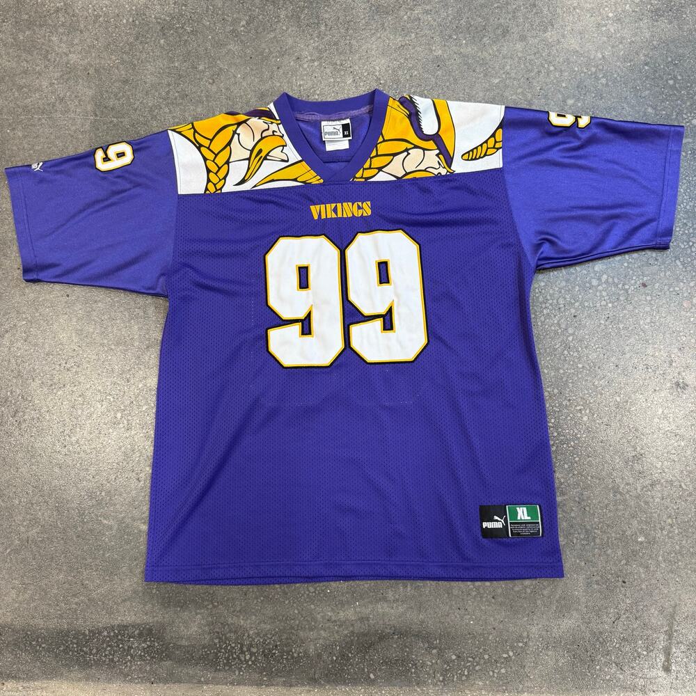 Minnesota Vikings Puma Vintage Graphic Embroidered NFL Jersey Men’s Size XL Y2K